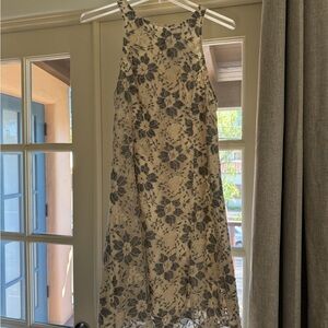 Kensie Cream and Blue Floral lace Dress size small